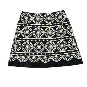 BODEN EMBROIDERED COTTON MINI SKIRT BLACK/WHITE SIZE 6P